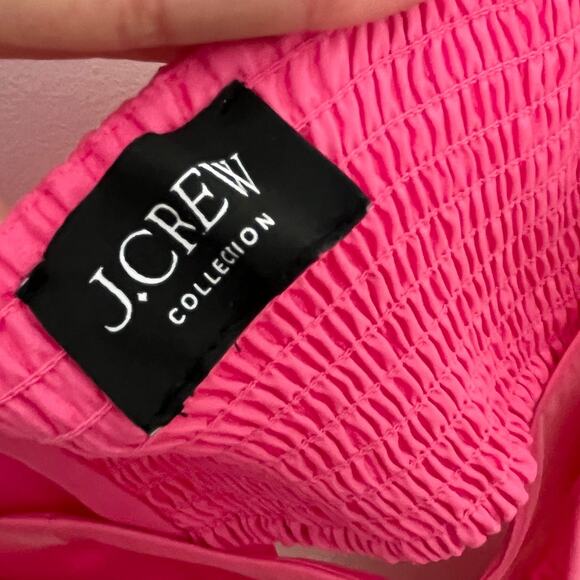 J. Crew Collection Women Bow Front Cutout Midi Dress Pink Stretch Taffeta Coquet - Picture 7 of 14